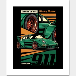 Porsche 911 Car Vector Posters and Art